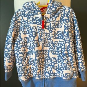 Boden Toddler Sherpa lined zip up sweatshirt with hood